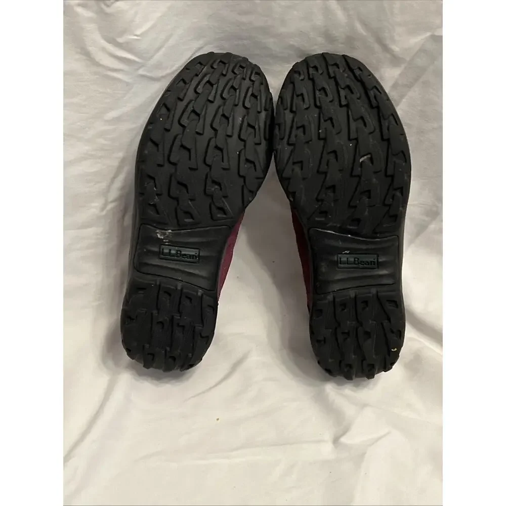 LL Bean Women's Maroon Size 7 Medium Comfort Mocs Slip On Shoe Zip